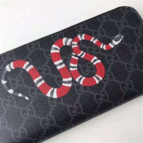 gucci snake tattoo images|GG Supreme Black Kingsnake Print Large Wallet .